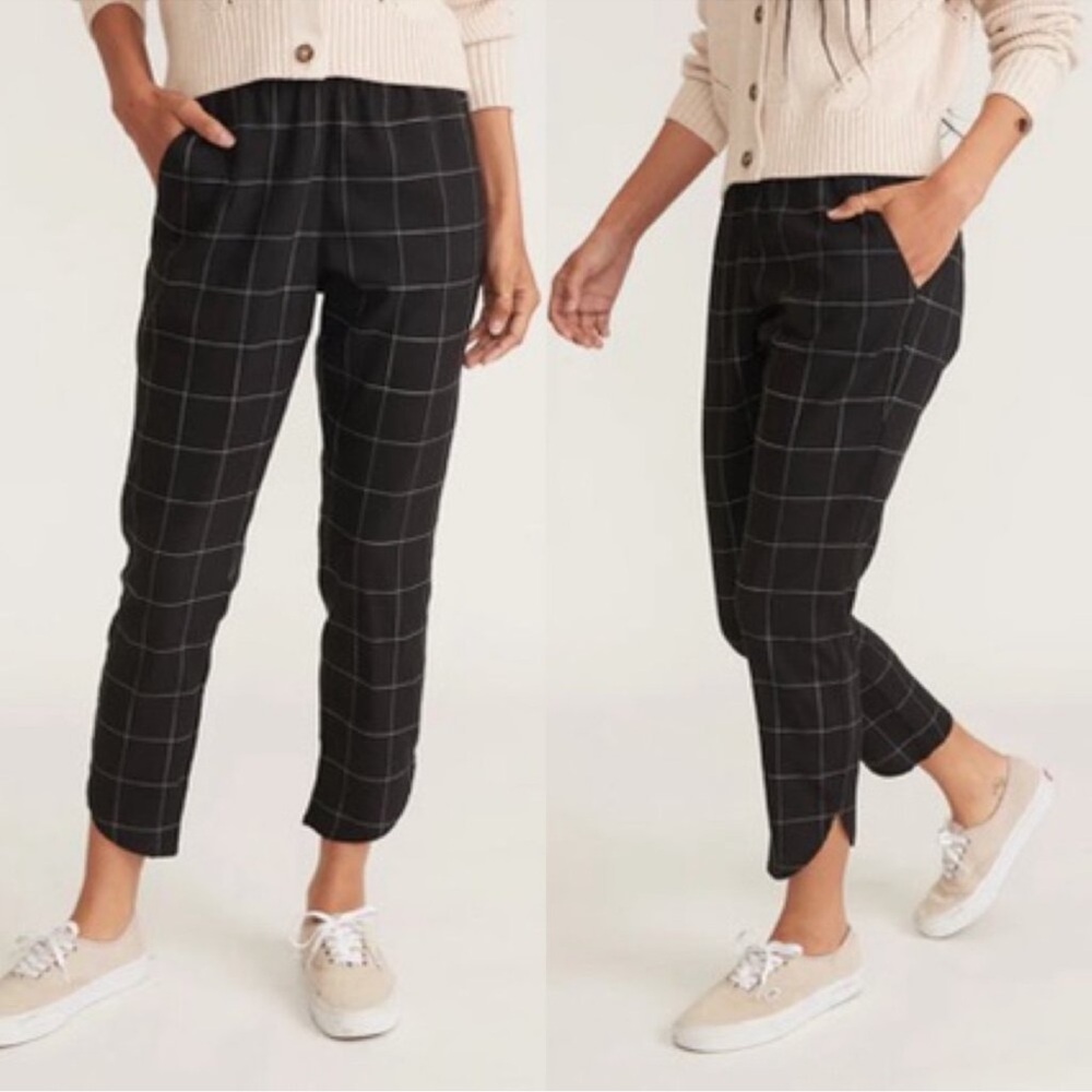 Marine Layer Allison Pant, Black Windowpane XS